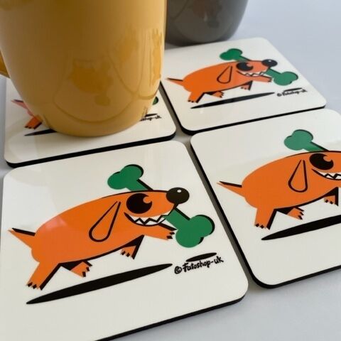 'Bone Thief Puppy' Coaster