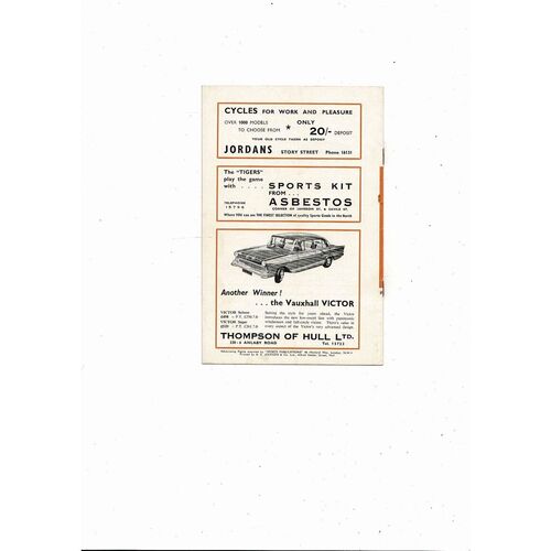 1957/58 Hull City v Barnsley FA Cup Football Programme