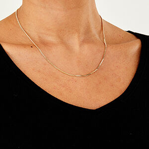 9ct yellow gold 1.8mm diamond cut curb chain