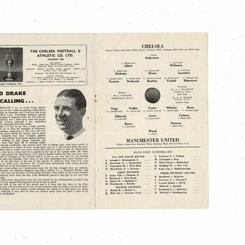 1955/56 Chelsea v Manchester United Football Programme