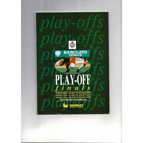 1991 Play Off Finals All Three Divisions Football Programme