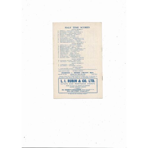 1959/60 Everton v Preston Football Programme