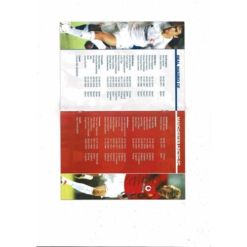 CF Real Madrid v Manchester United Champions League 1/4 Final Football Programme (English Version)
