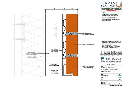 System Drawings | jamesandtaylor limited | Terracotta Tile Facade | Facing Brick System | Facade Metal