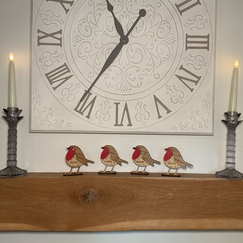 Robin Family Freestanding Christmas Decoration