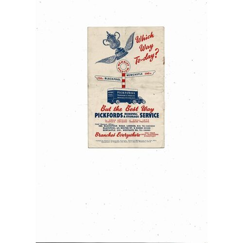 1951 Blackpool v Newcastle United FA Cup Final Football Programme
