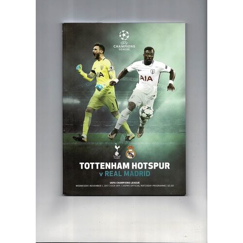 Tottenham Hotspur v Real Madrid Champions League Football Programme 2017/18