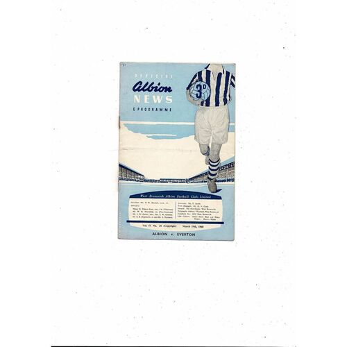 West Bromwich Albion Home Football Programmes