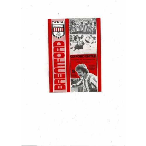1978/79 Brentford v Oxford United Football Programme
