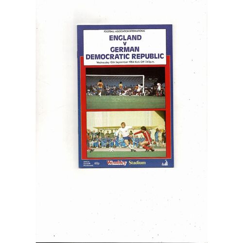 1984 England v GDR Football Programme