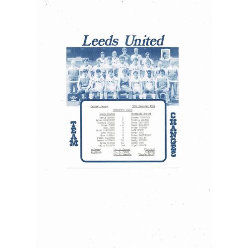 Leeds United v Newcastle United Central League Football Programme 1981/82