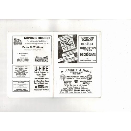 Raunds Town v St Andrews Sports Club FA Cup Football Programme 1994/95