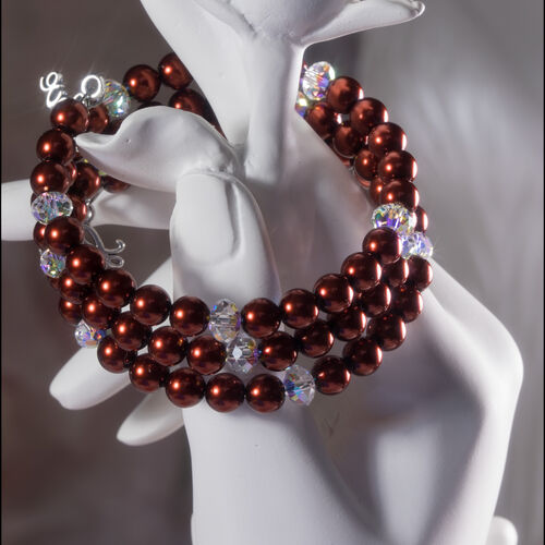 Preciosa Copper Crystal Pearl & Crystal AB Bracelet