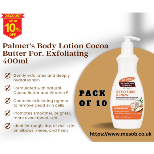 Palmer's Body Lotion Cocoa Butter For. Exfoliating 400ml Pack of 10