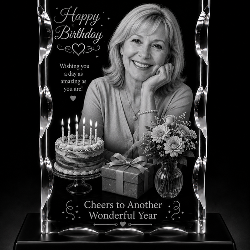 Birthday 3D Crystal Gifts | 3d Crystal Shop | 3d crystal glass engraving | Personalised 3d engraving  | 3d crystal photo