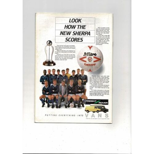 1987 Bristol City v Mansfield Town Freight Rover Trophy Final Football Programme