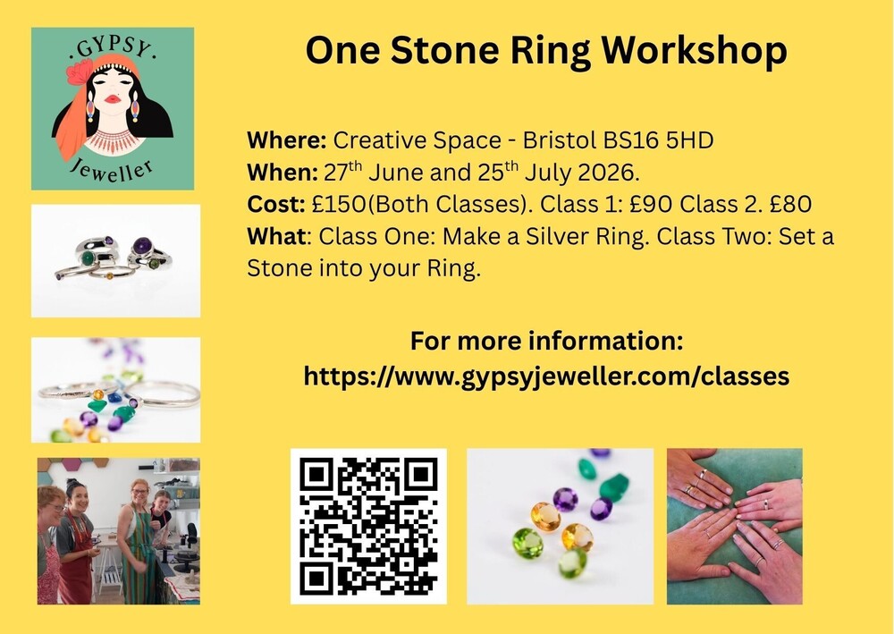 Blog #11: Upcoming Classes:  | Gypsy Jeweller | One to one jewellery tuition |  Learn enamelling and stone setting | Unique handcrafted jewellery