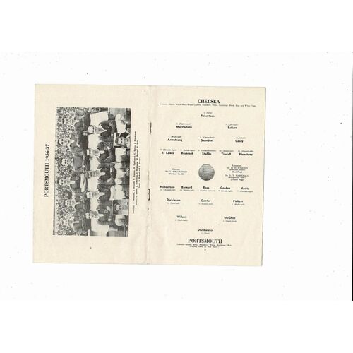 1956/57 Chelsea v Portsmouth Football Programme