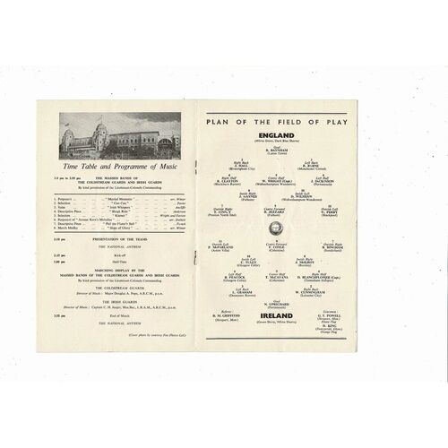 1955 England v Ireland Football Programme
