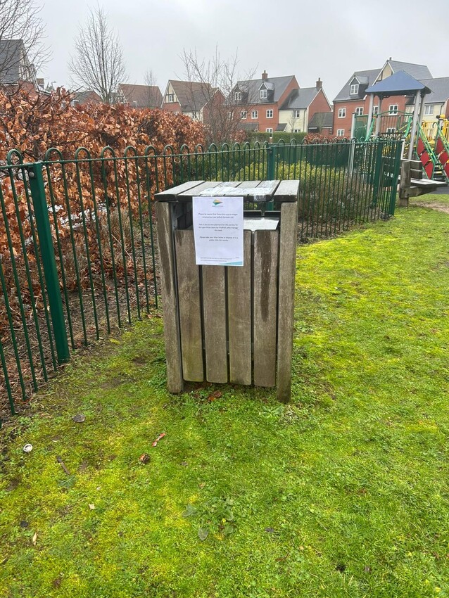 Photo of out of service bin 