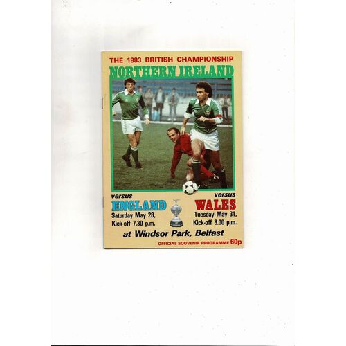 1983 Northern Ireland v England & Wales Double Football Programme