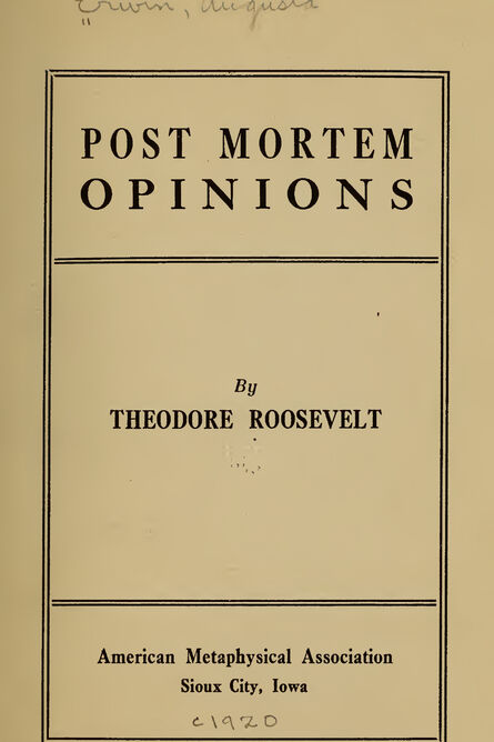 1920 | Post Mortem Opinions