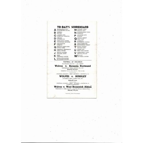 1957 Aston Villa v West Bromwich Albion FA Cup Semi Final Football Programme @ Wolves