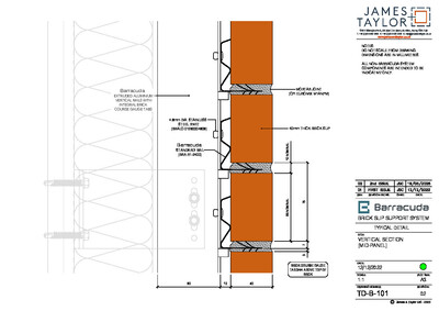System Drawings | jamesandtaylor limited | Terracotta Tile Facade | Facing Brick System | Facade Metal