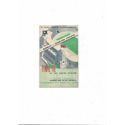1947 Burnley v Charlton Athletic FA Cup Final Football Programme