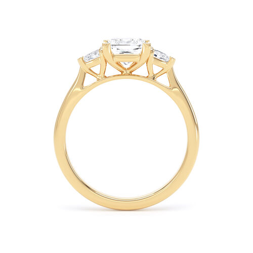 Princess and pear diamond trilogy ring