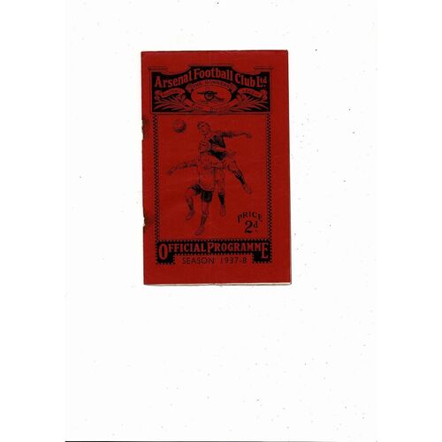 1937/38 Arsenal v Wolves Football Programme