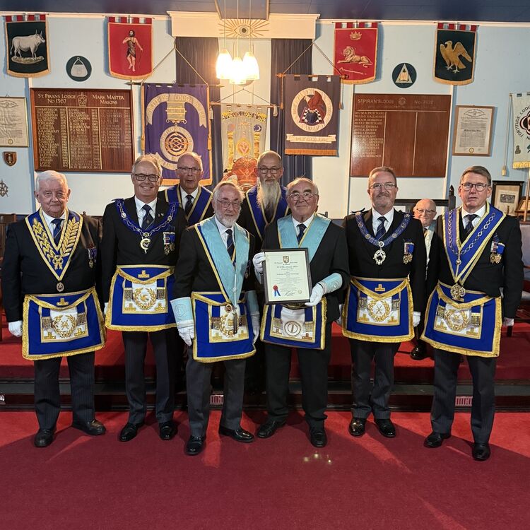 50 Years of Freemasonry for Tony Hoskings | Provincial Grand Lodge of Cornwall | How to become a Freemason in Cornwall | Freemasonry lodges near me Cornwall  | What is Freemasonry in Cornwall UK