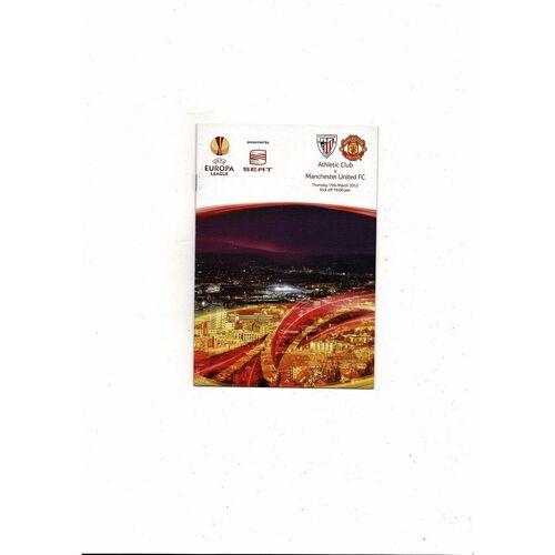 Athletic Club Bilbao v Manchester United Europa League Football Match Booklet and Star Magazine 2011/12