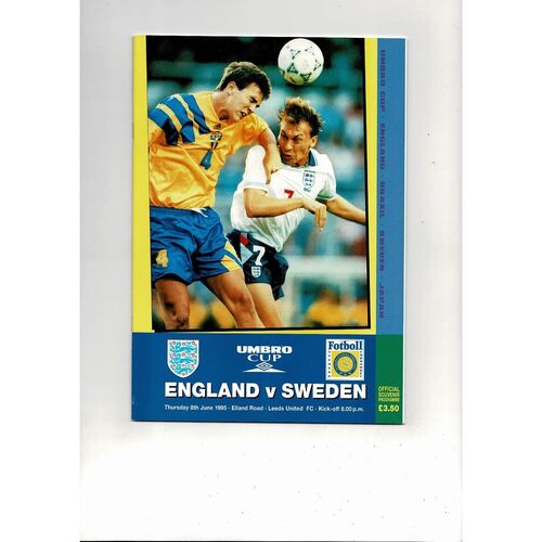 1995 England v Sweden Football Programme