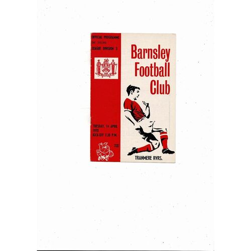 1969/70 Barnsley v Tranmere Rovers Football Programme