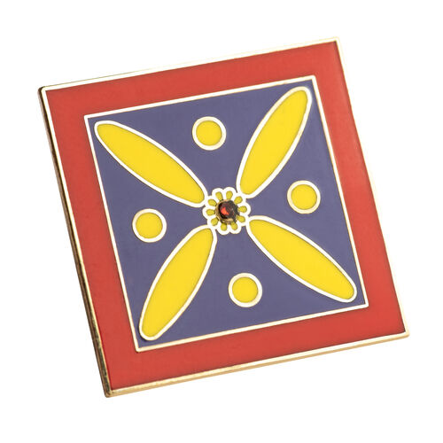 Badge. The Persian Cross. Multi-coloured Cross with 1 central Red stone. Original Pattern.