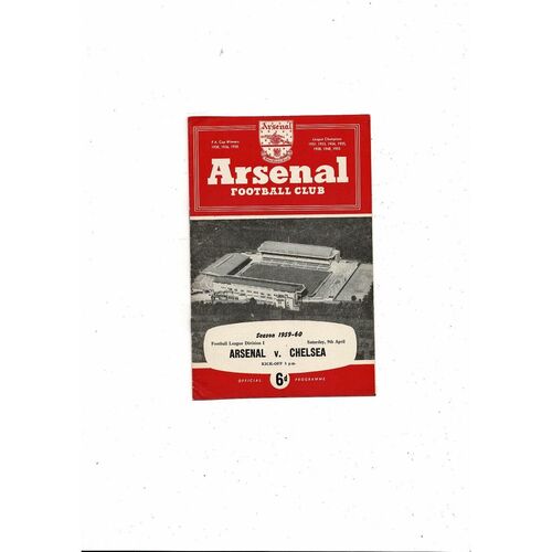 1959/60 Arsenal v Chelsea Football Programme