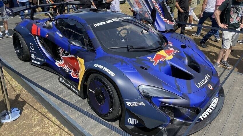 Red Bull Racing McLaren race car with blue matte finish livery