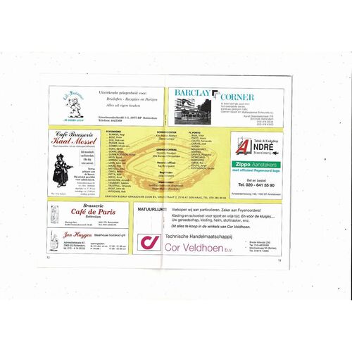 Feyenoord v Porto European Cup Football Programme 1993/94