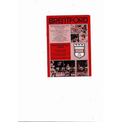 1977/78 Brentford v Northampton Town Football Programme