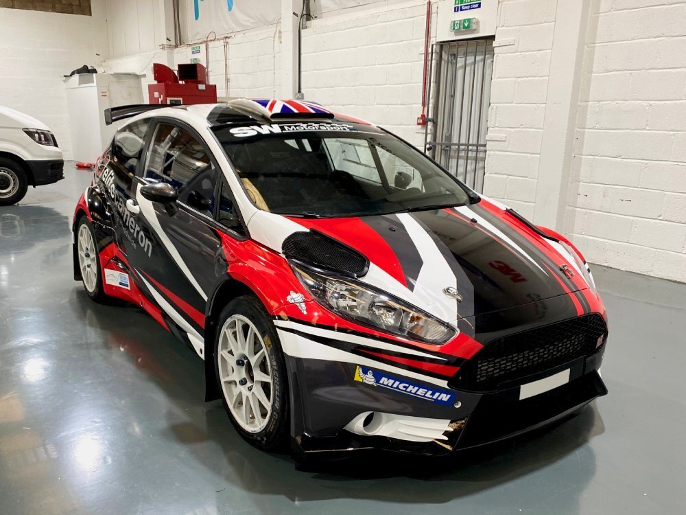 Motorsport wrap and decals on a Ford Fiesta R5 rally car