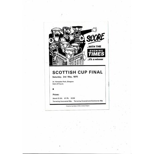 1975 Airdrie v Motherwell Scottish Cup Semi Final Football Programme