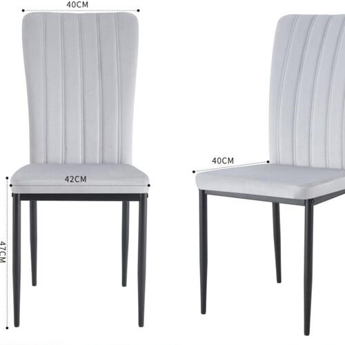 mcc direct Dining Chairs, Velvet High Back Kitchen Chairs with Upholstered Soft Seat and Metal Legs for Home, Office, Dining and Reception - Elle