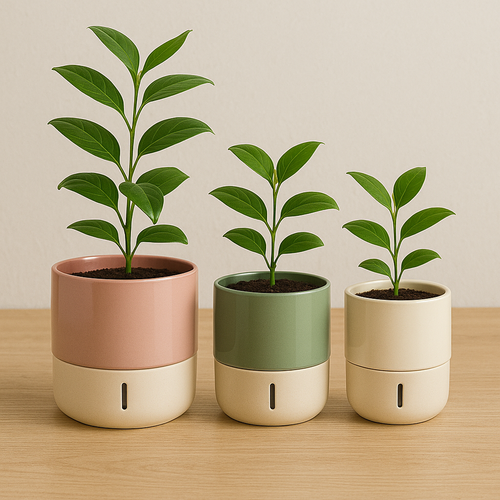 The Self-Watering Ceramic Planters (Set of 3)