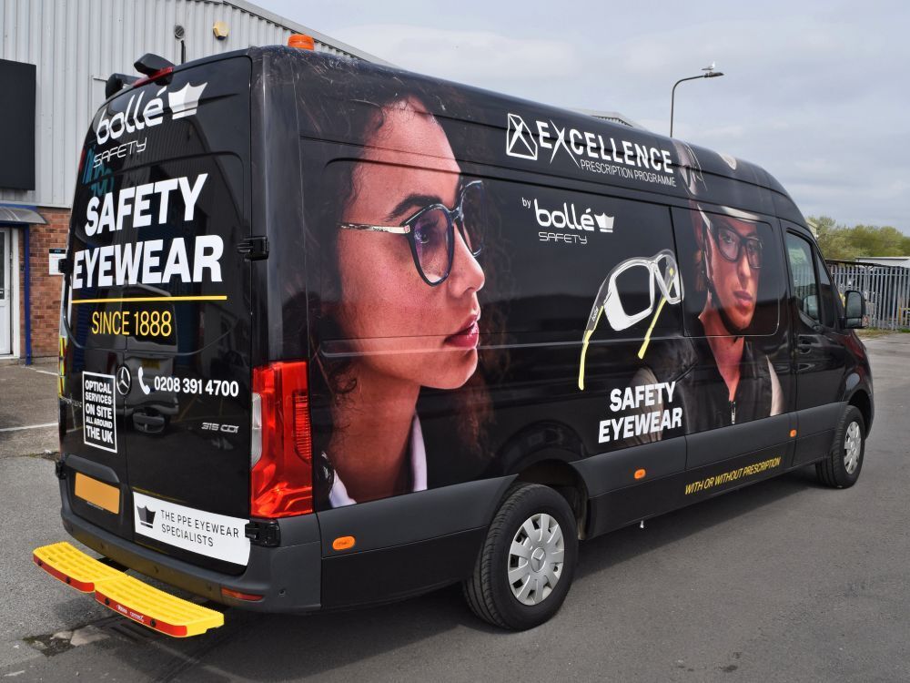 Full vehicle wrap on company Mercedes Sprinter van.