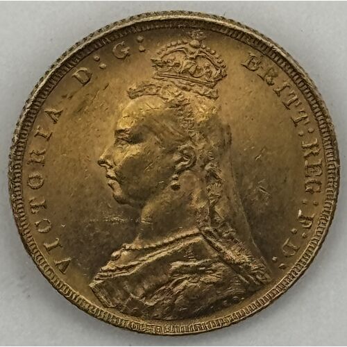 1889 Queen Victoria Jubilee head full gold sovereign