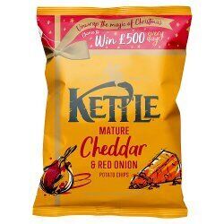 KETTLE Chips Mature cheddar & Red Onion Crisps 130g