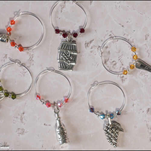 'Wine theme' Wine Glass Charms
