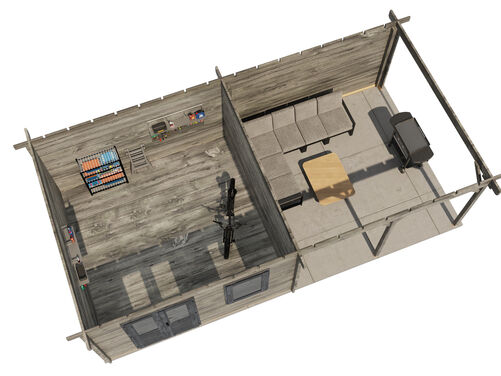 400cm x 400cm + 400cm Veranda