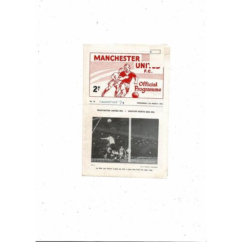 Manchester United v Chesterfield Central League Football Programme 1962/63